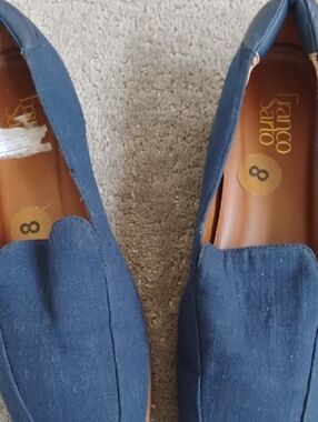 Franco Sarto Navy Slip-On Loafers with Tan Insole